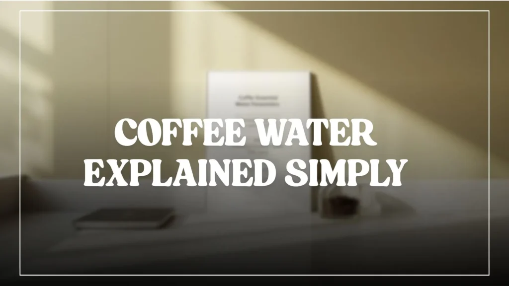 Coffee water explained simply. Coffeeonix blog