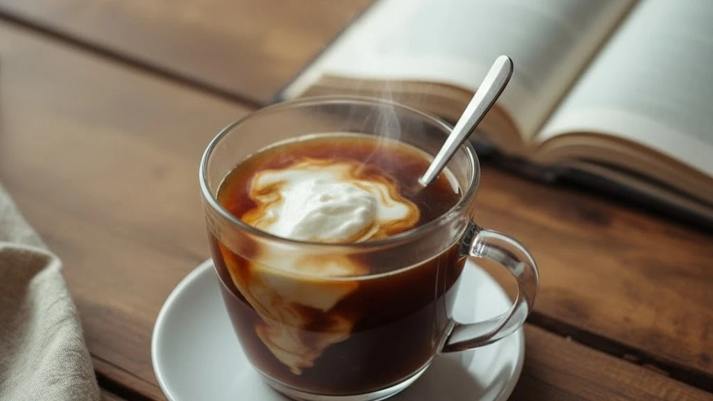 creamy mascarpone coffee drink in glass mug