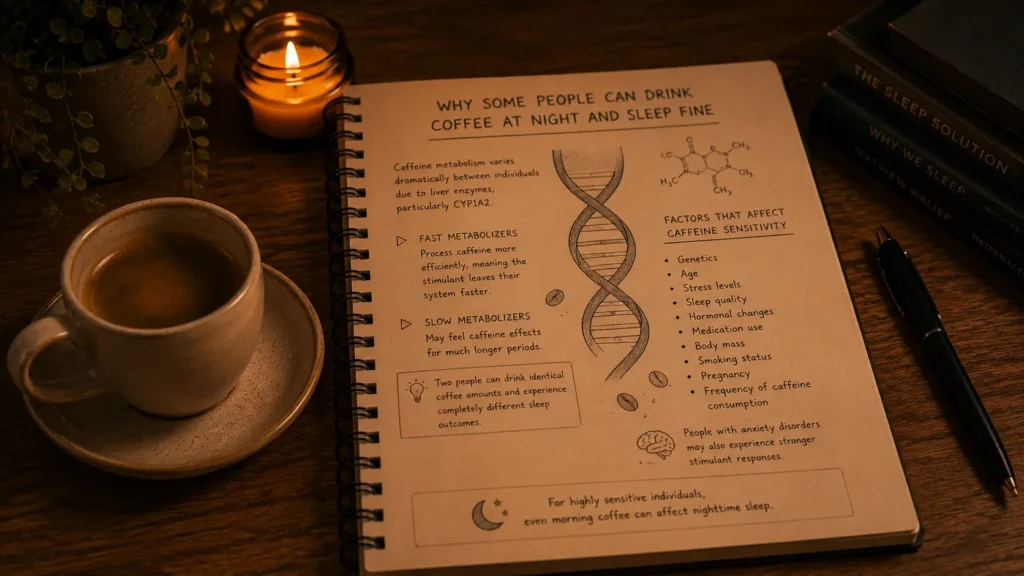 Genetics influencing caffeine sensitivity and metabolism